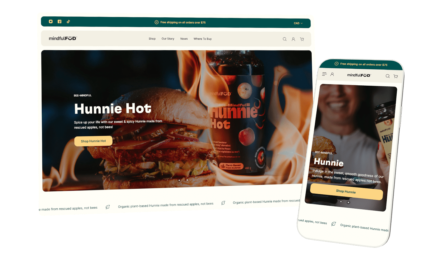 The rebuilt mindfulFÜD homepage hero